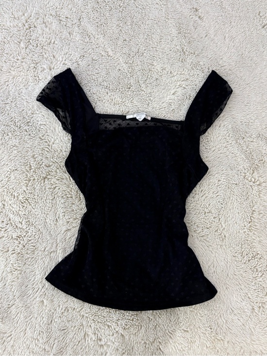 Kimchi Blue Tops - Kimchi Blue Black Square-Neck Mesh-Back Camisole